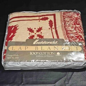 Vintage Fieldcrest Christmas‎ Wishes Lap Blanket 50x60